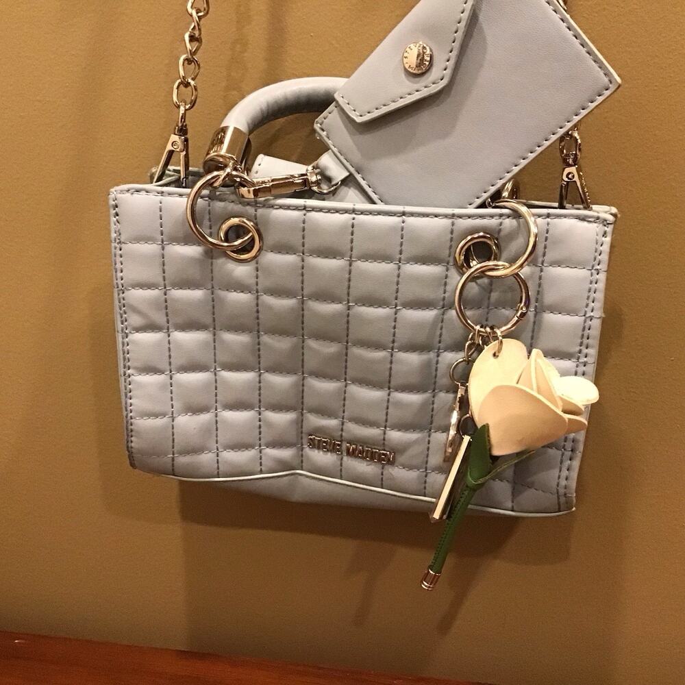 NWOT Steve Madden Lt. Blue Crossbody Purse/Handbag Detachable Charms Coinpurse